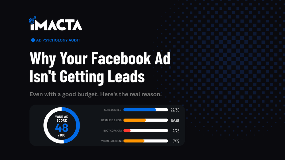 Why Your Facebook Ad Isn't Getting Leads (Even With a Good Budget)